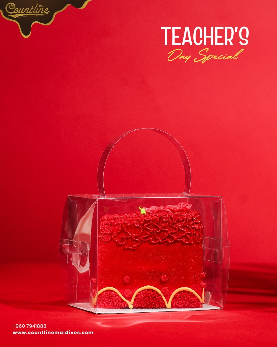 Teachers's Day Special Red Velvet Cake Slice