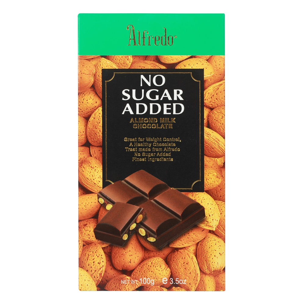 Alfredo No Sugar Added Almond Milk Chocolate 100g