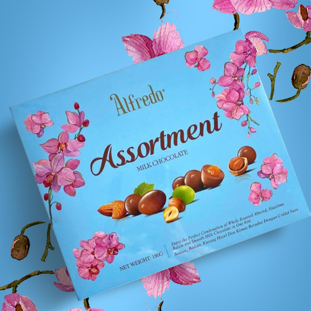 Alfredo Flower Box Assortment Milk Chocolate 180g
