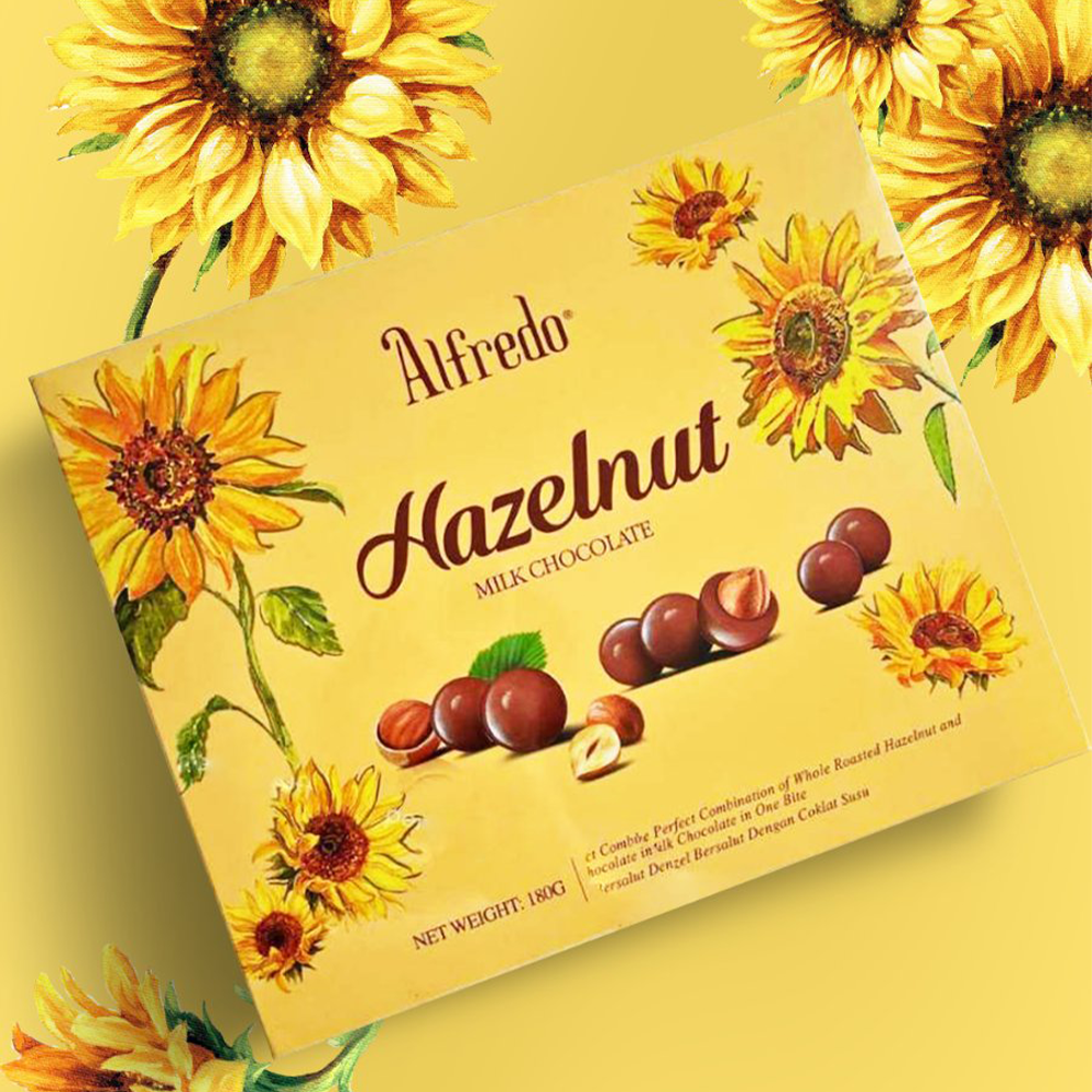 Alfredo Flower Box Hazelnut Milk Chocolate 180g