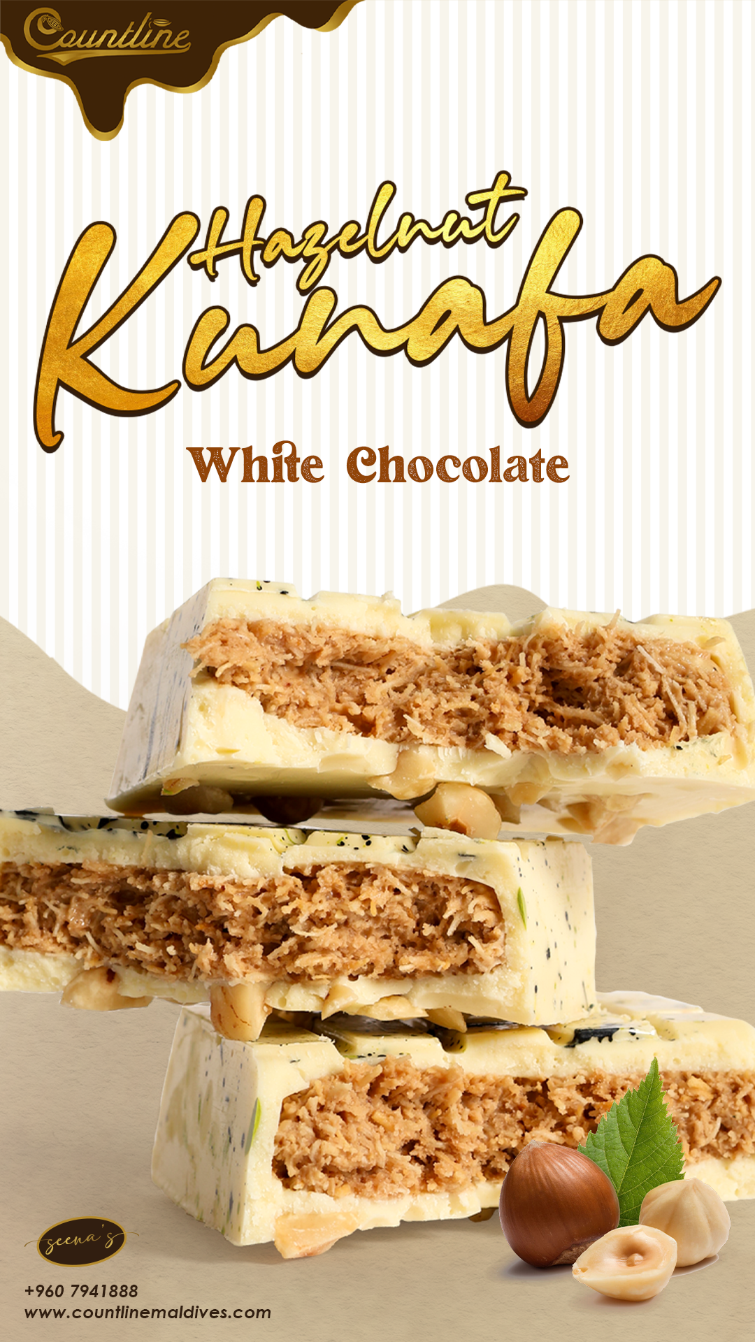 Hazelnut Kunafa White Chocolate