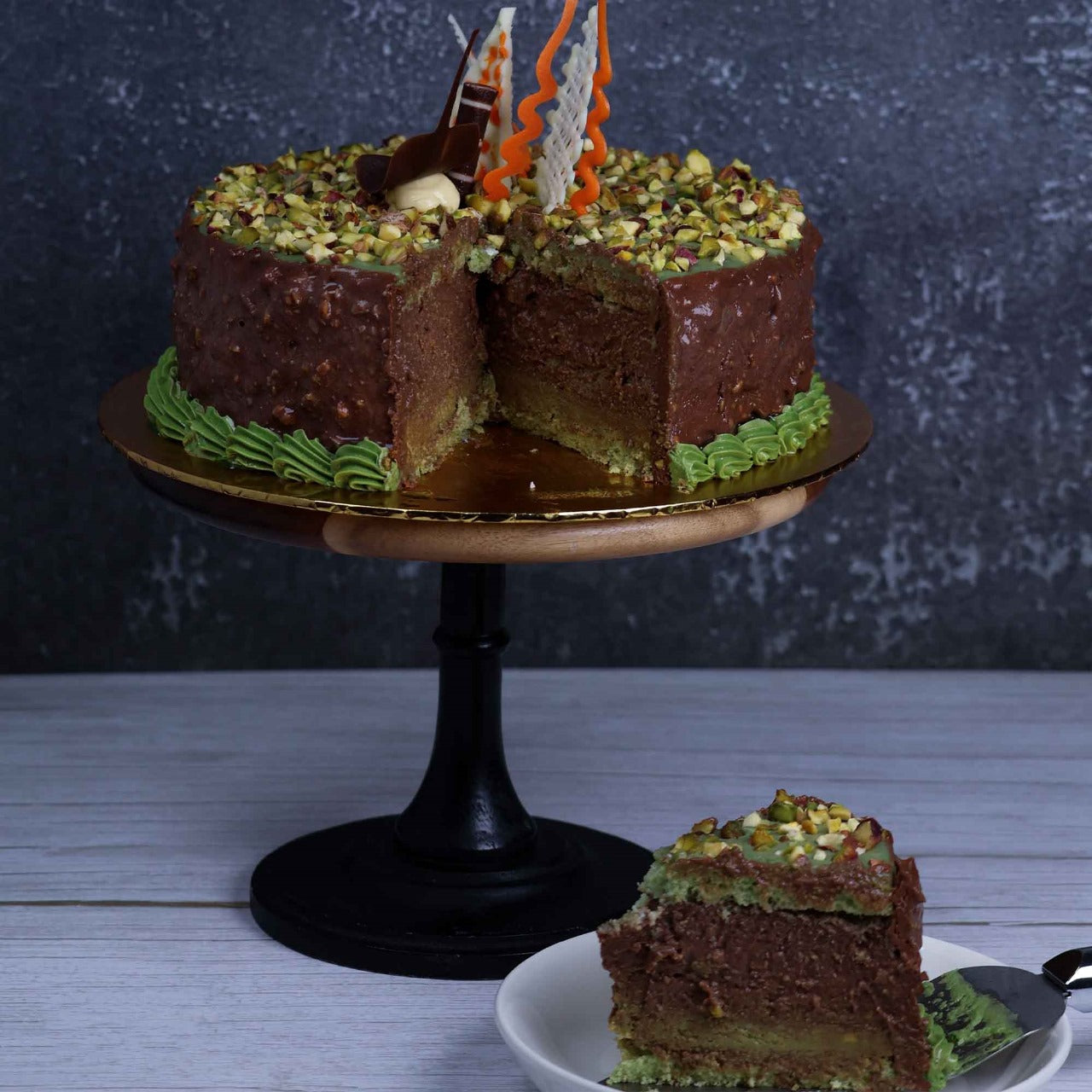 Kunafa Chocolate Mousse Cake