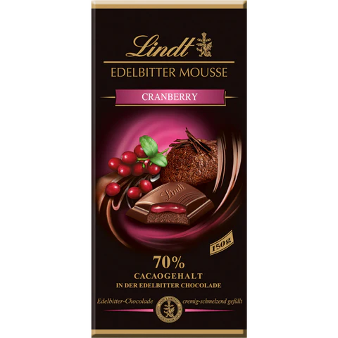 Lindt Edelbitter Mousse Cranberry 150g
