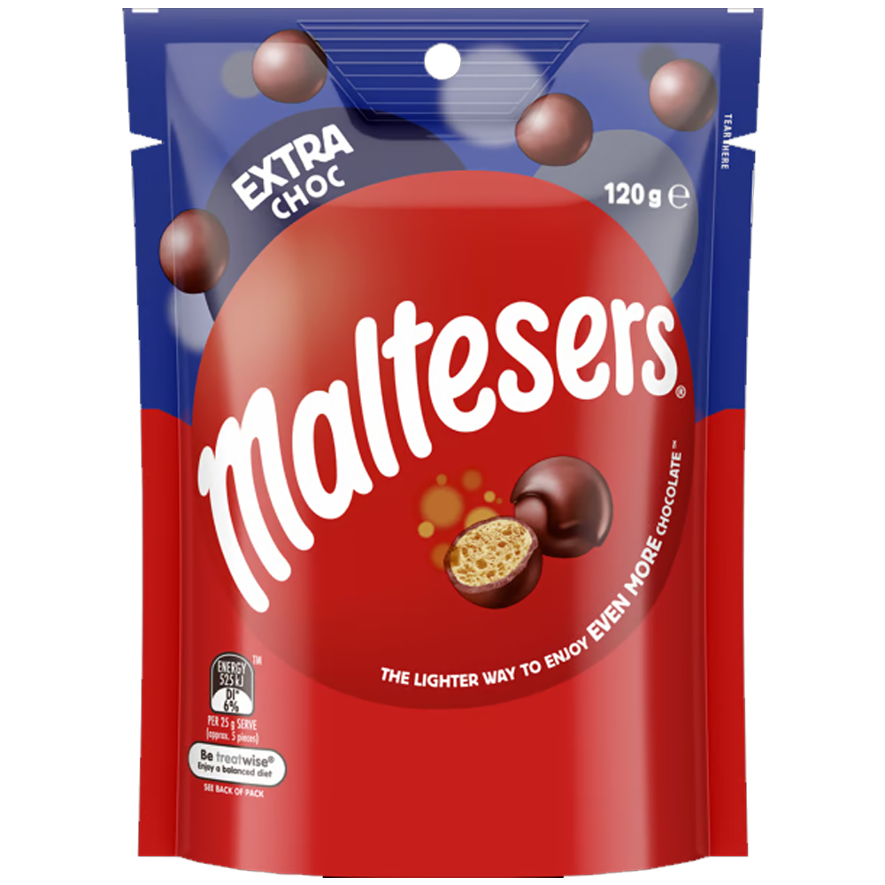 Maltesers Extra Choc Chocolate Bag 120g