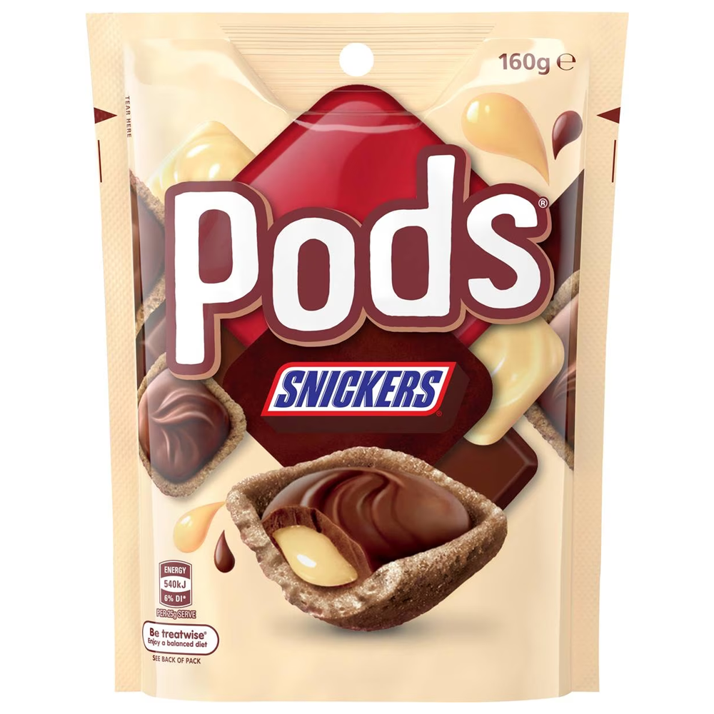 Pods Snickers Chocolate Bag 160g