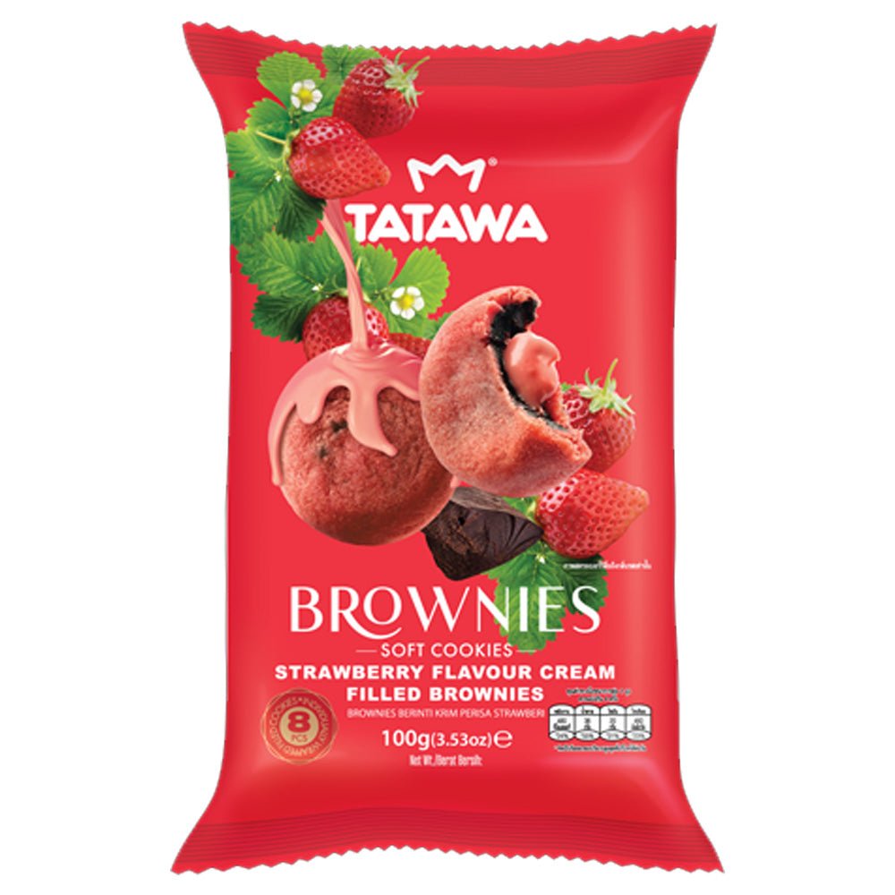 Tatawa Strawberry Flavour Cream Filled Brownie 100g