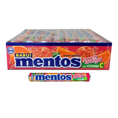Mentos Peach Orange Flavour Candy (14x29) 406g