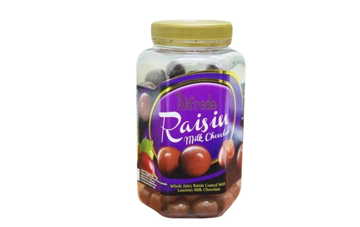 Alfredo Raisin Milk Chocolate Jar 400g