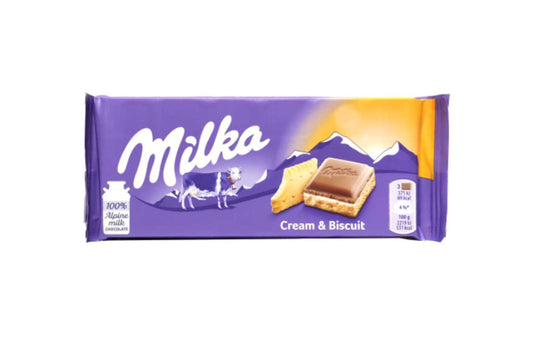 Milka Cream & Biscuit Chocolate 100g