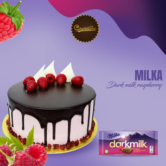 Milka dark milk raspberry chocolate cake