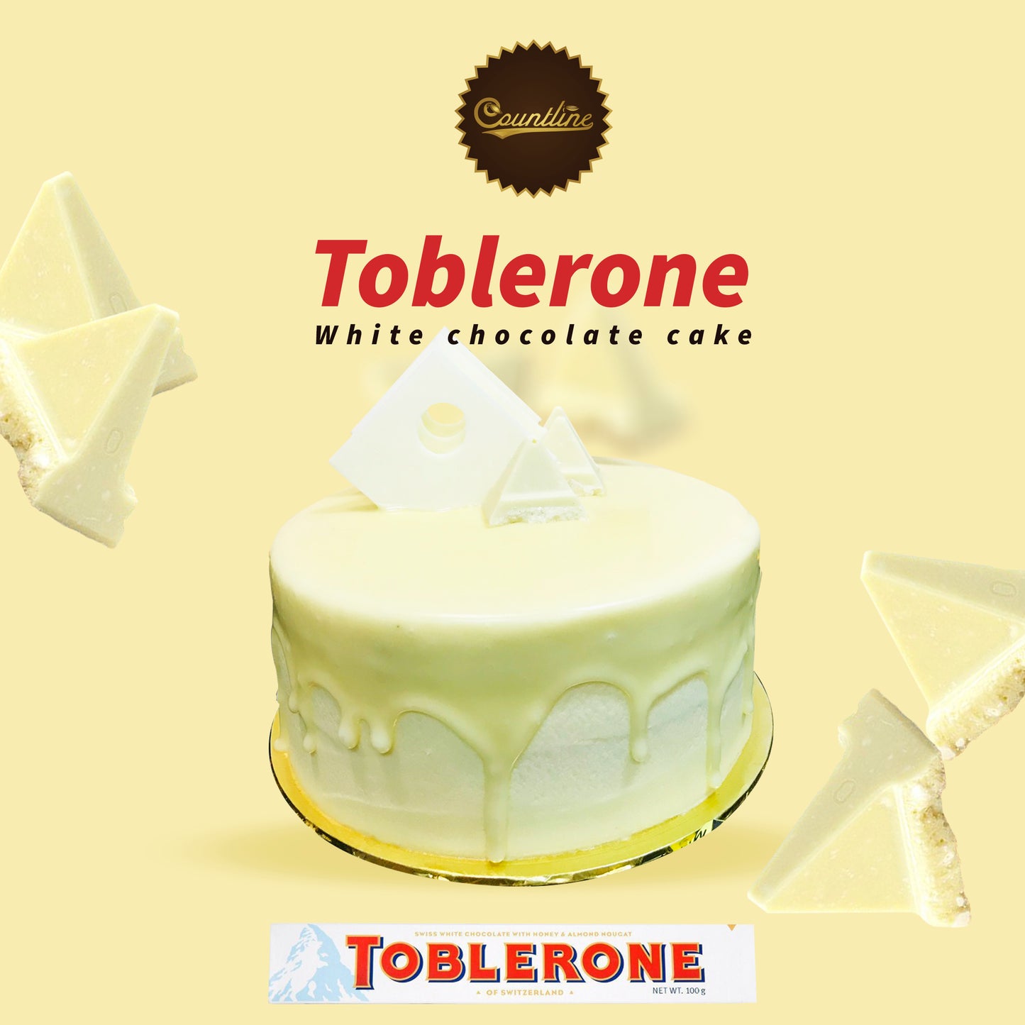 TOBLERONE WHITE CHOCOLATE CAKE