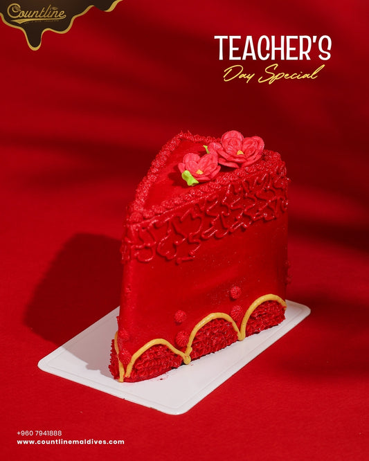 Teachers's Day Special Red Velvet Cake Slice