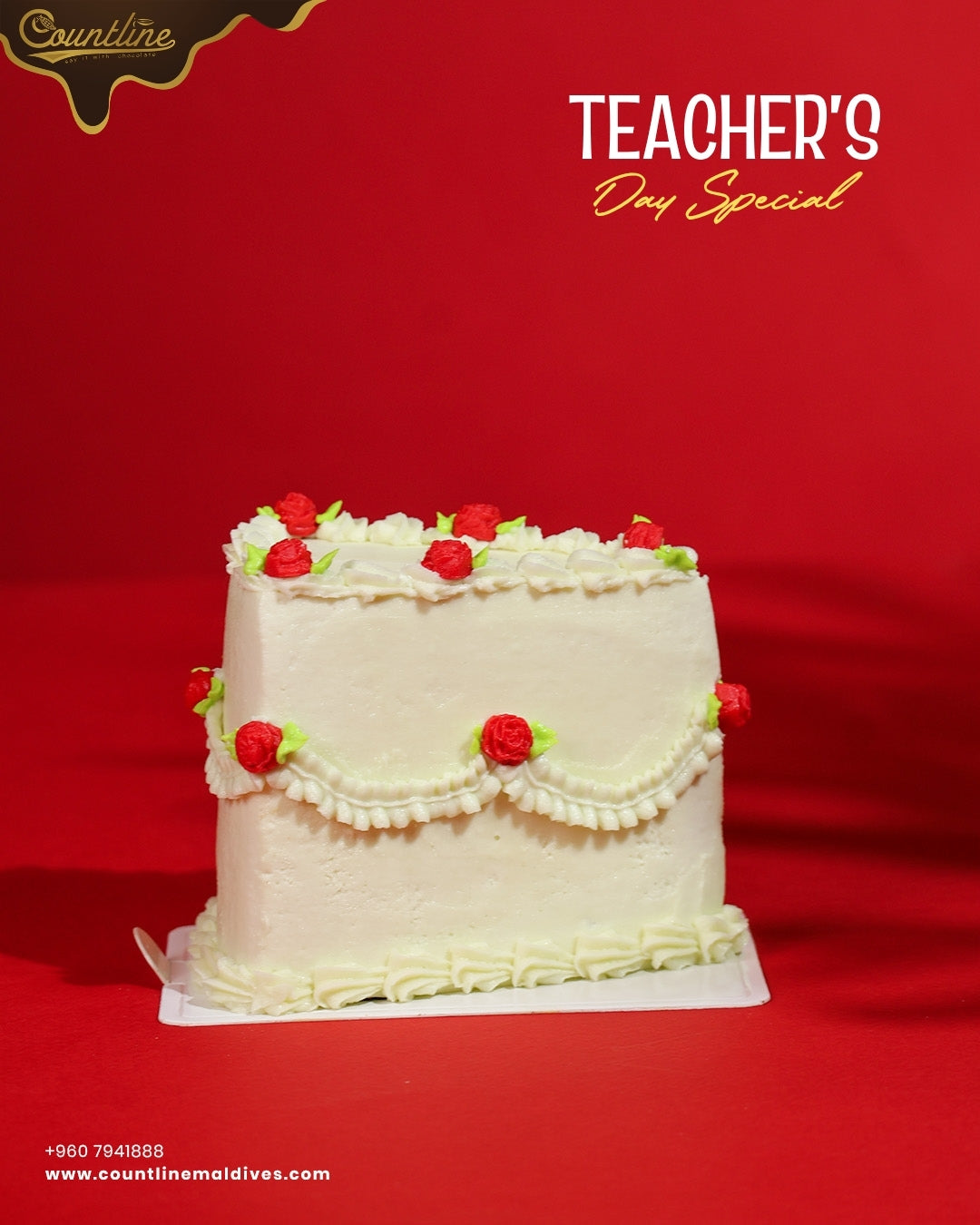 Teachers's Day Special Strawberry Cake Slice