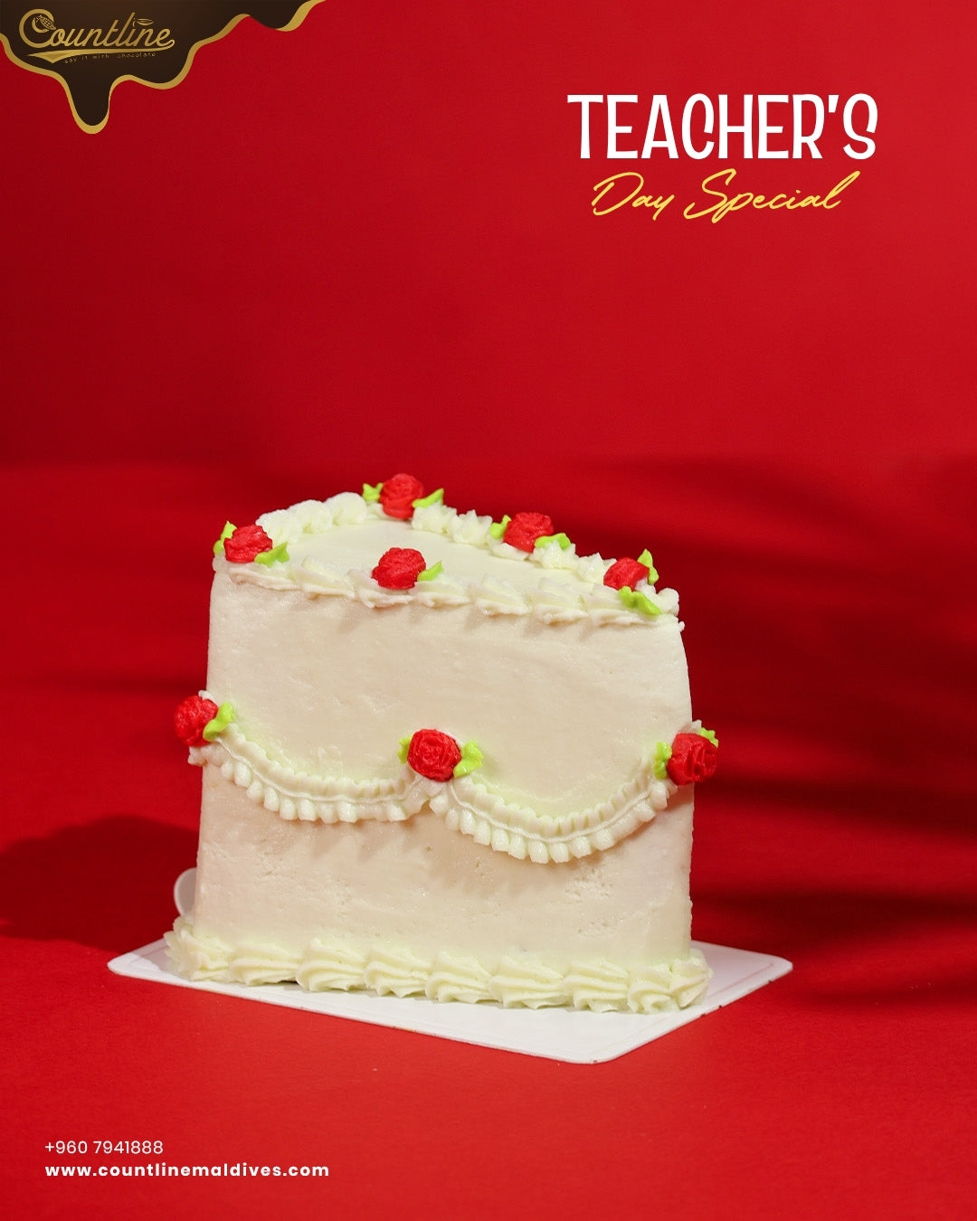 Teachers's Day Special Strawberry Cake Slice