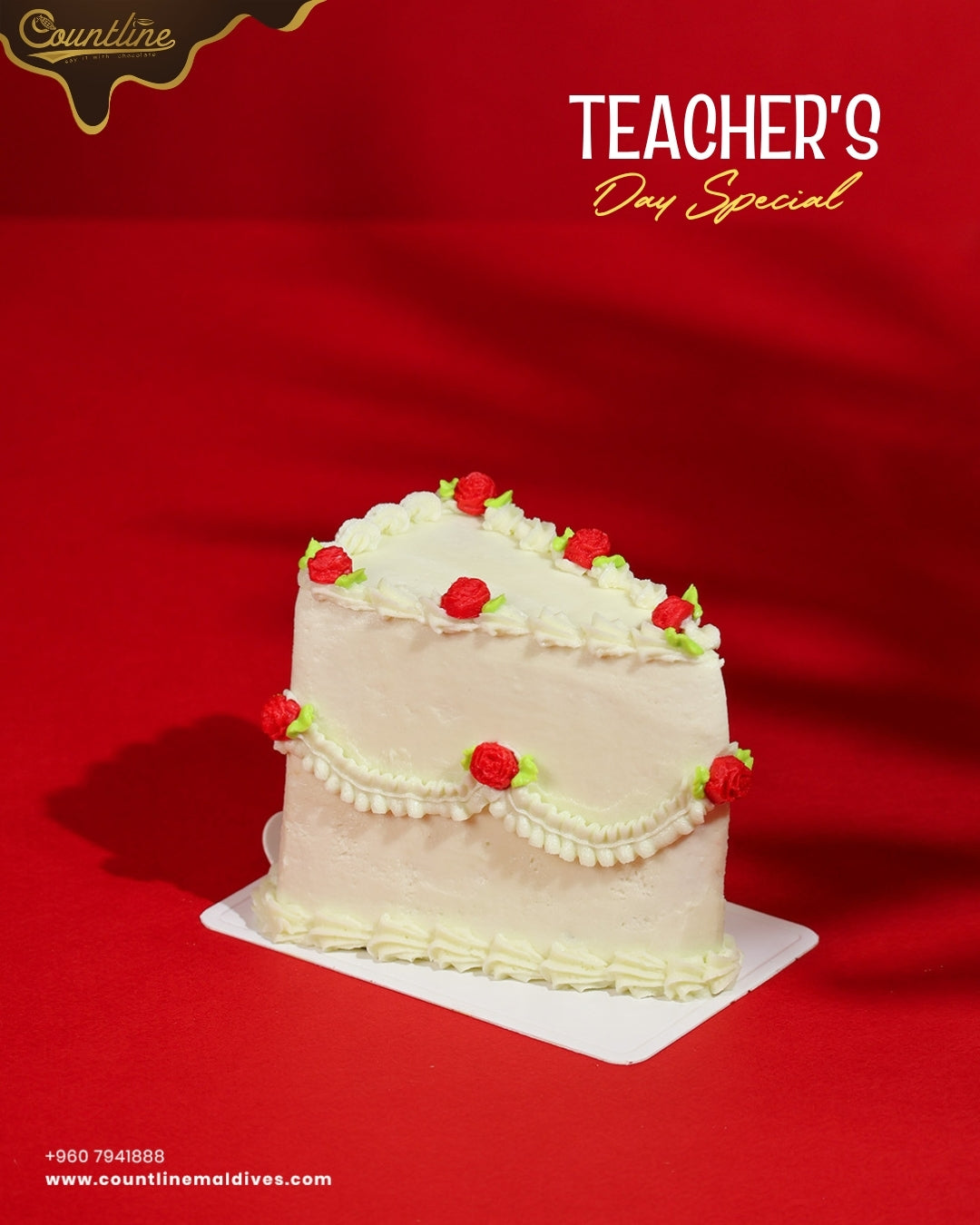 Teachers's Day Special Strawberry Cake Slice