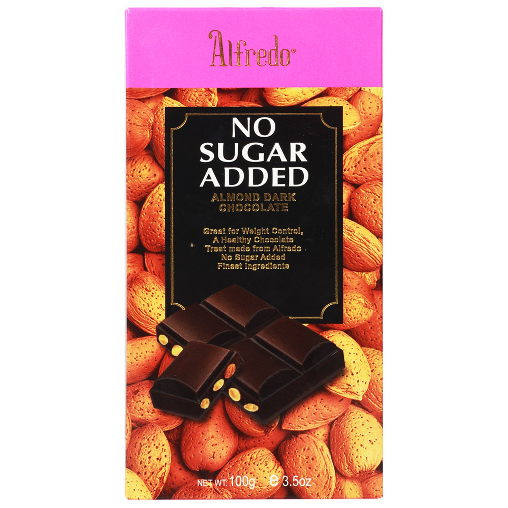 Alfredo No Sugar Added Almond Dark Chocolate 100g
