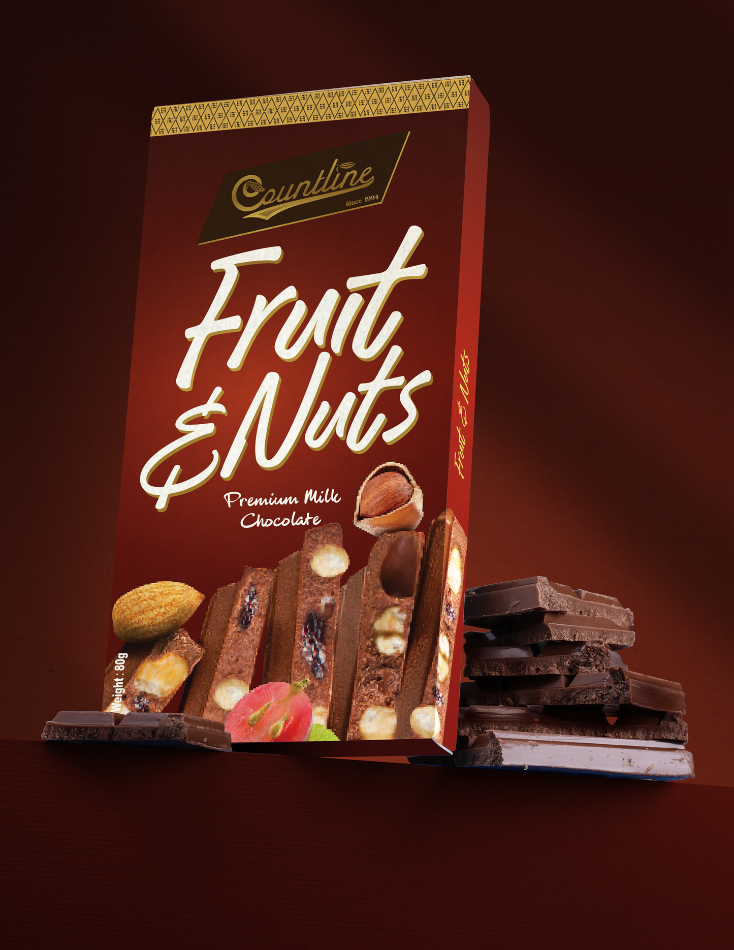 Countline Fruit & Nuts Milk Chocolate Bar 80g