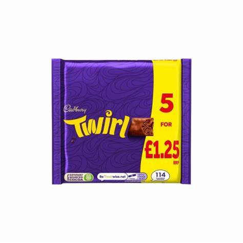 Cadbury Twirl 5Bars Chocolate 107.5g