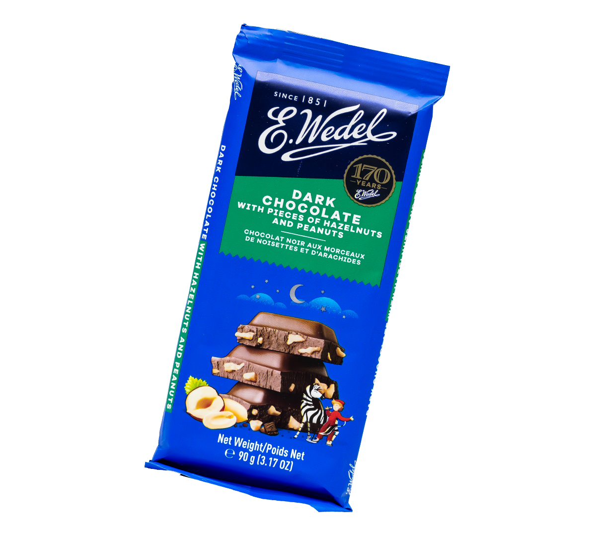 Wedel Dark Chocolate With Hazelnuts and Peanuts 90g