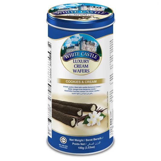 White Castle Luxury Wafer Roll Cookies & Cream 100g