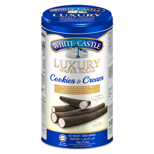 White Castle Luxury Wafer Roll Cookies & Cream 300g