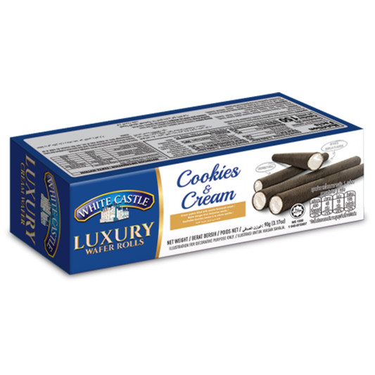 White Castle Luxury Wafer Roll Cookies & Cream 90g