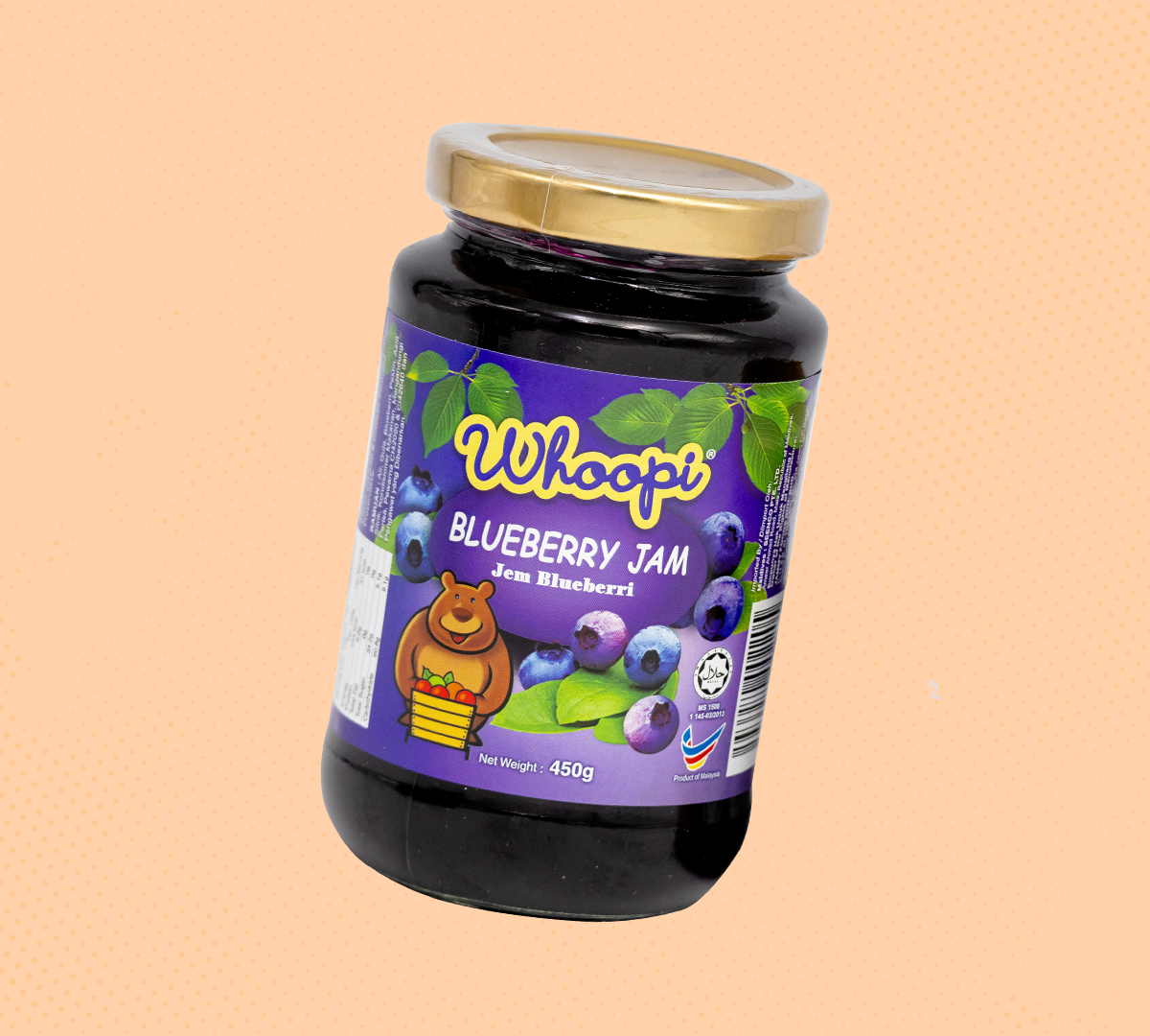 Whoopi Blueberry Jam 450g