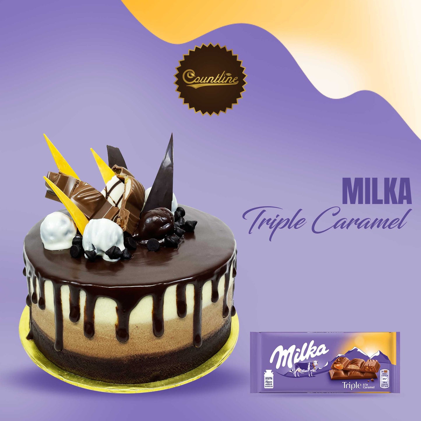 Milka triple caramel cake