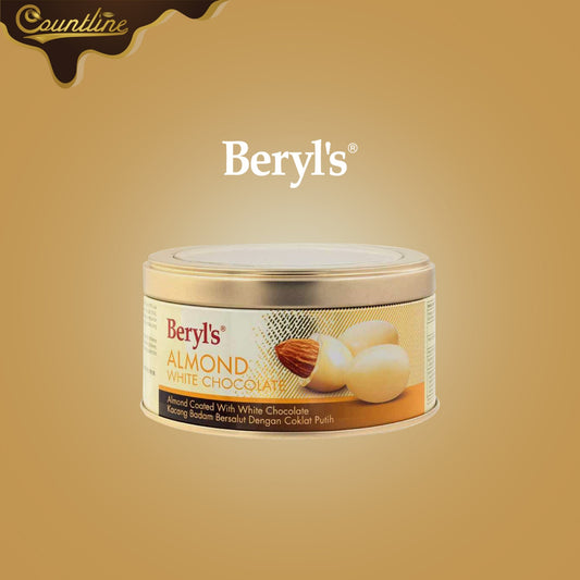 Beryls Almond White Chocolate 120g Round Tin