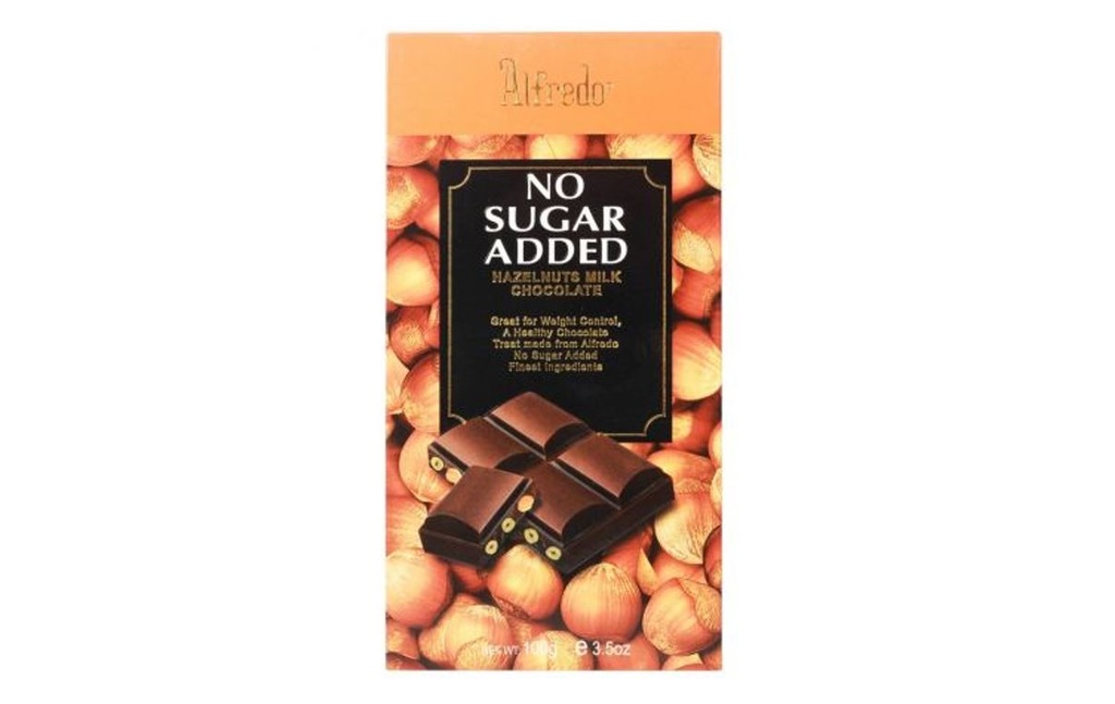 [ALF0115] Alfredo No Sugar Added Milk Chocolate 100g