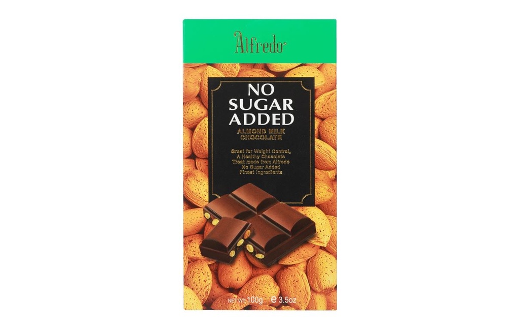 [ALF0131] Alfredo No Sugar Added Almond Milk Chocolate 100g
