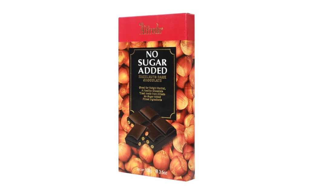 [ALF0156] Alfredo No Sugar Add Hazelnut Dark 100g