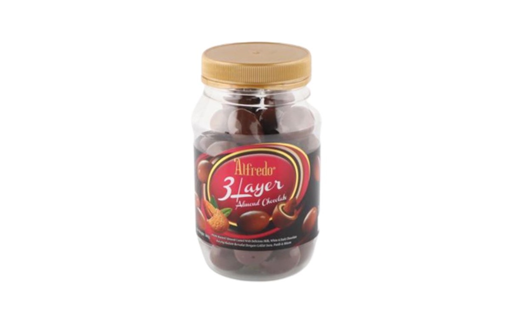 [ALF0163] Alfredo 3 Layer Almond Chocolate Jar 300g