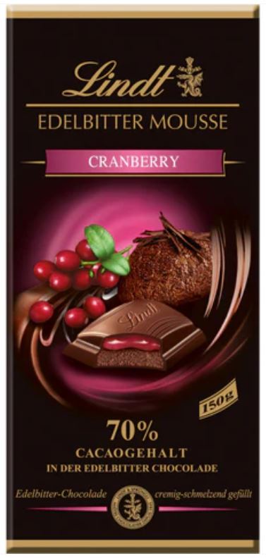 [BDP0101] Lindt Edelbitter Mousse Cranberry 150g