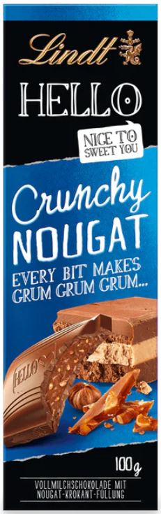 [BDP0107] Lindt Hello Crunchy Nougat 100g
