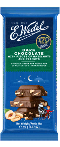 [BDP0452] Wedel Dark Chocolate With Hazelnuts and Peanuts 90g