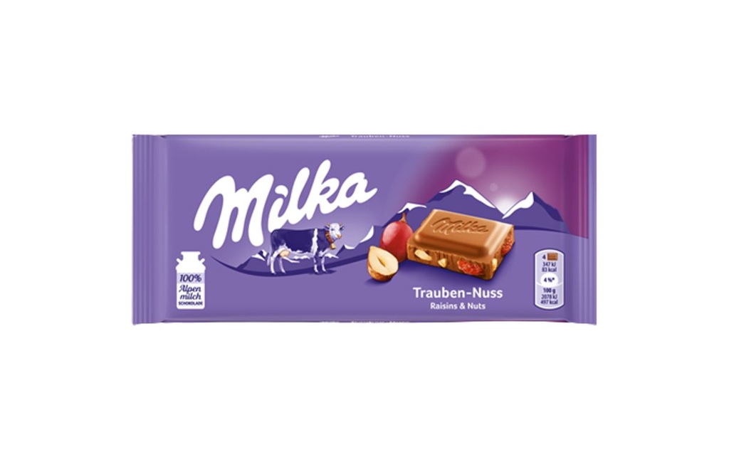 Milka Raisins & Nuts Chocolate 90g