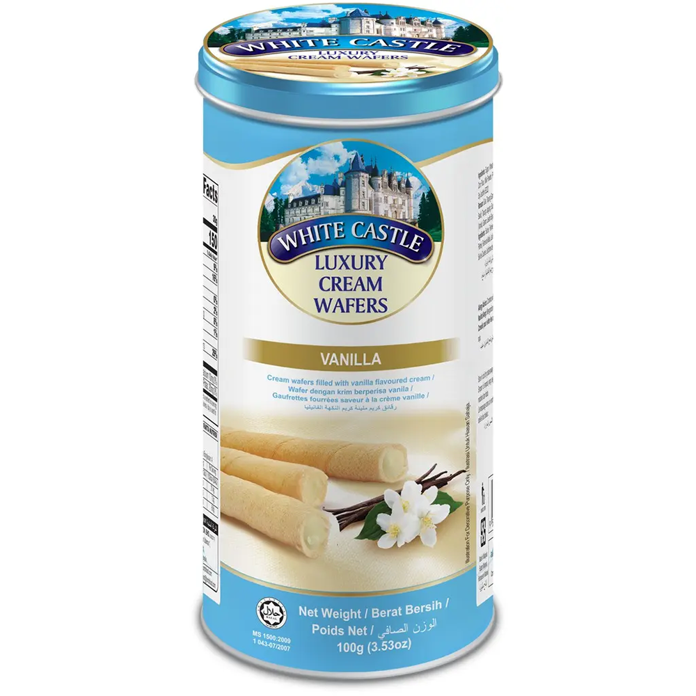 White Castle Luxury Wafer Roll Vanilla 100g