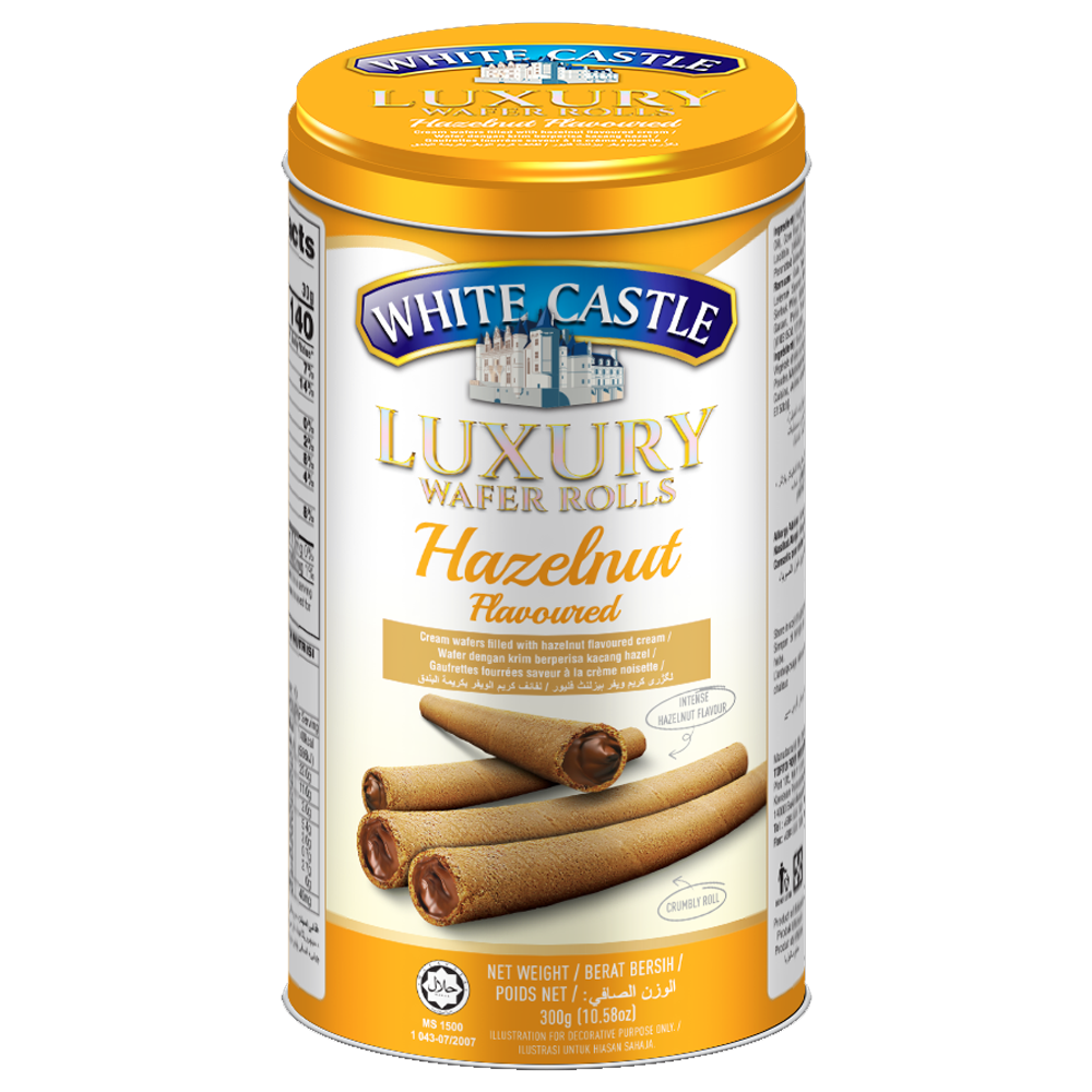 White Castle Luxury Wafer Roll Chocolate Hazelnut 300g