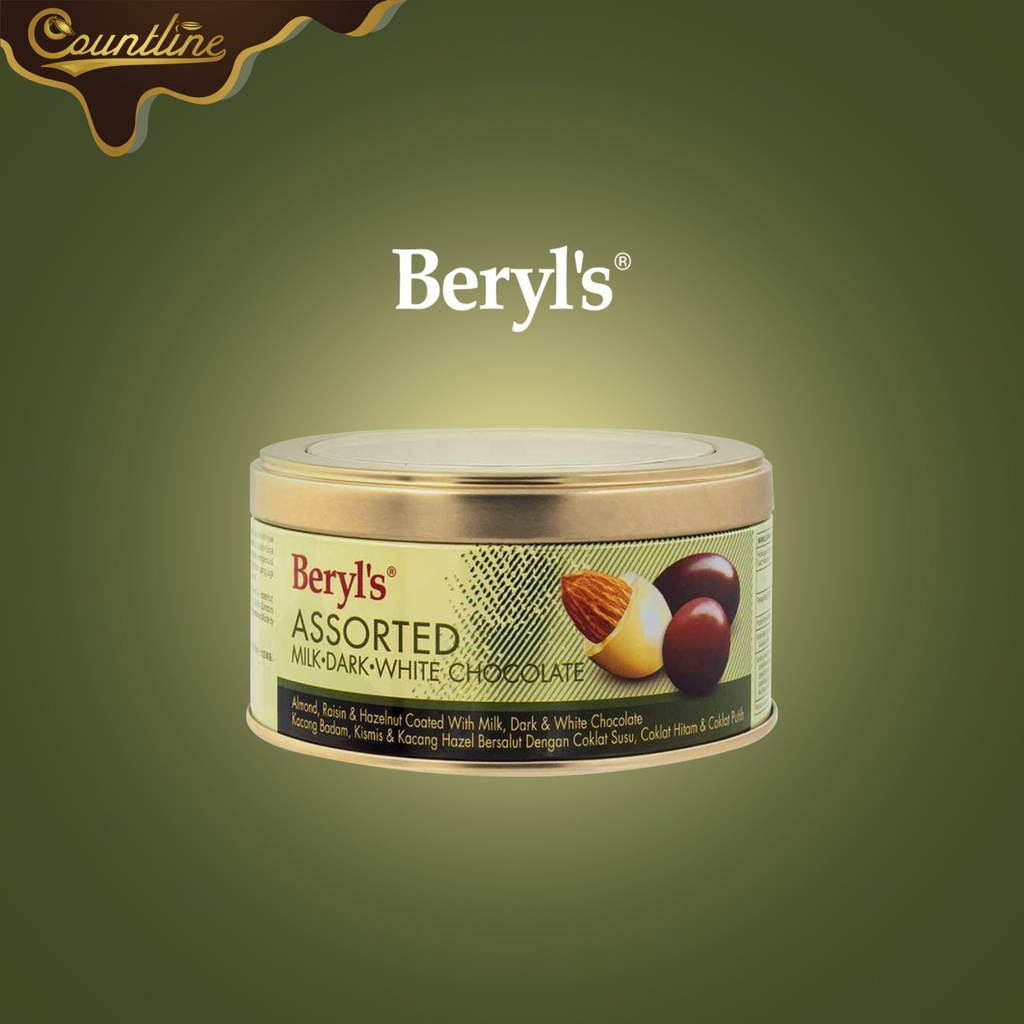 [BRL0142] Beryls Assorted Almond Chocolate 120g Round Tin