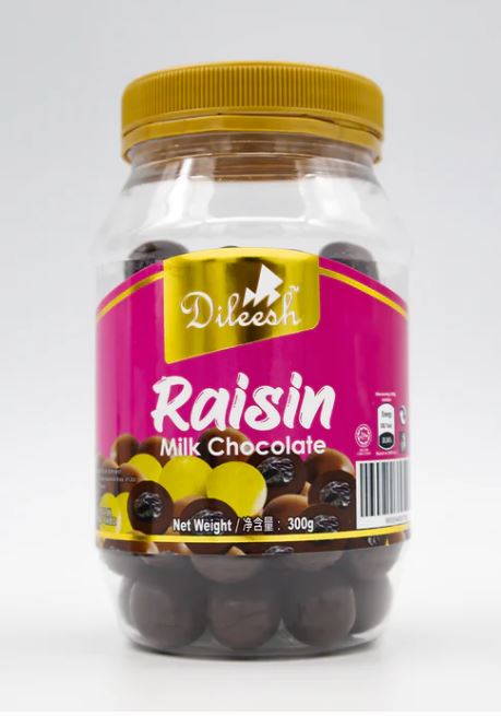 [DIL0029] Dileesh Raisin Milk Choc Jar 300g
