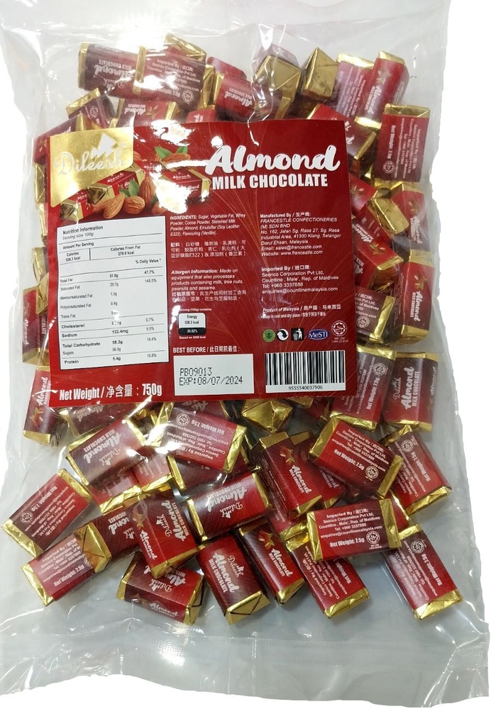 Dileesh Mini Chunky Almond Milk Chocolate 750g