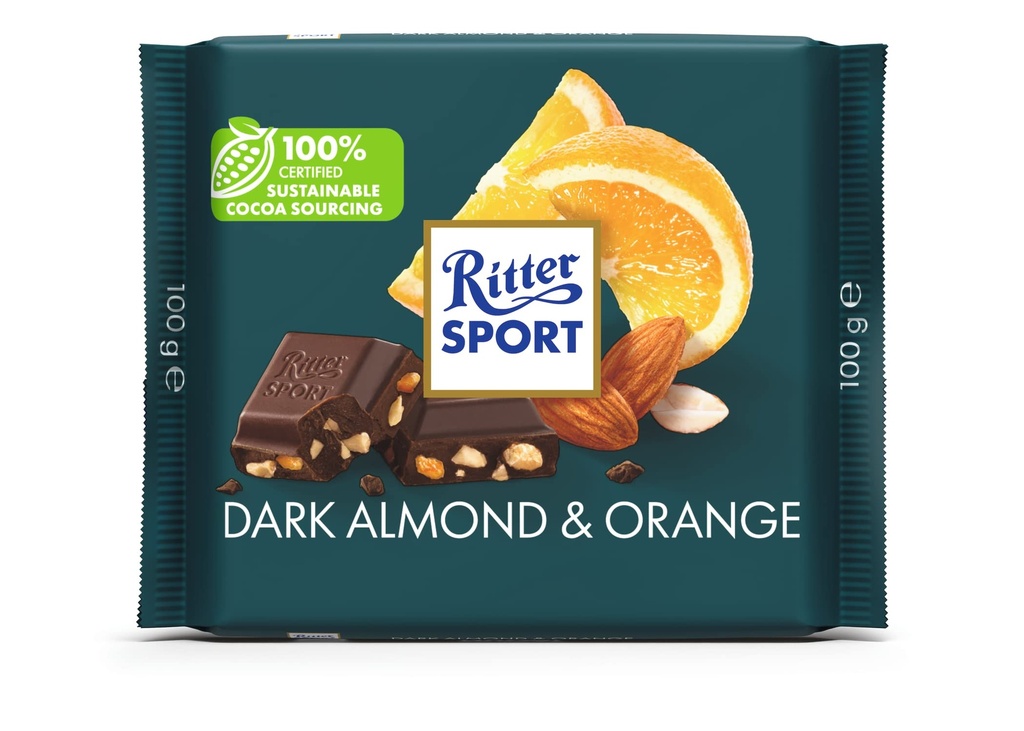 [DUN0099] Ritter Sport Almond & Orange Dark Chocolate (Mandel Orange) 100g
