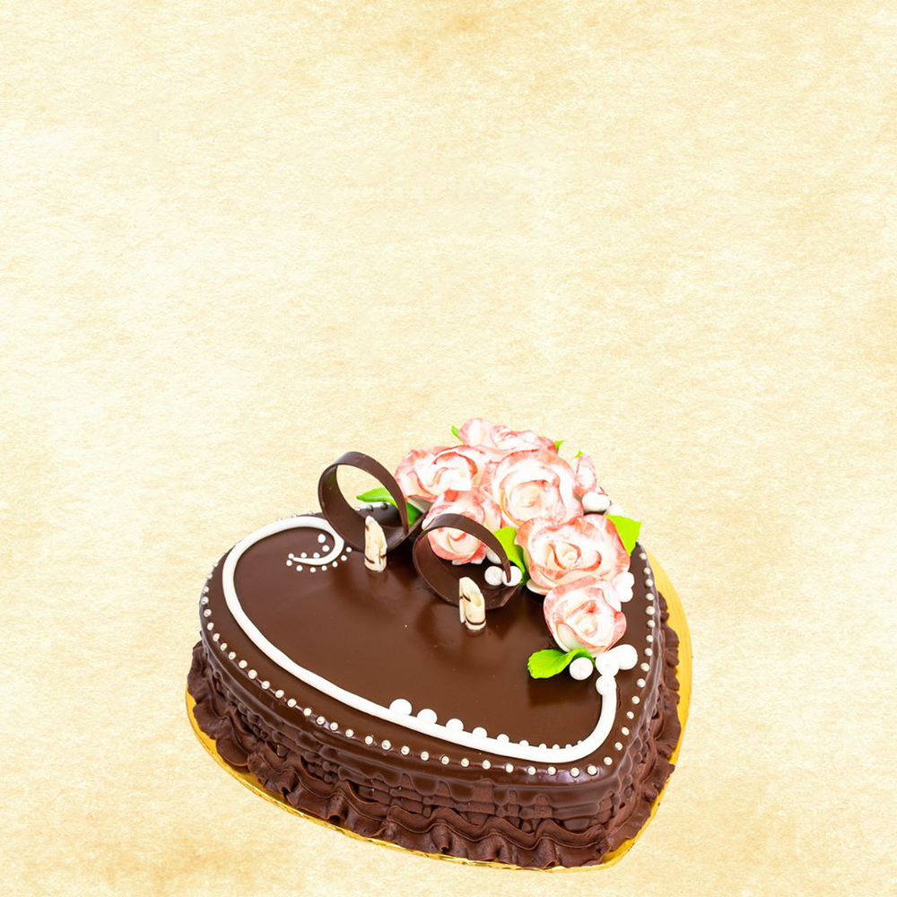 [MVB0086] Chocolate Cream Heart Cake 7"