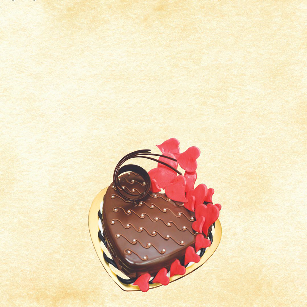 [MVB0089] Chocolate Cream Heart Cake 9"