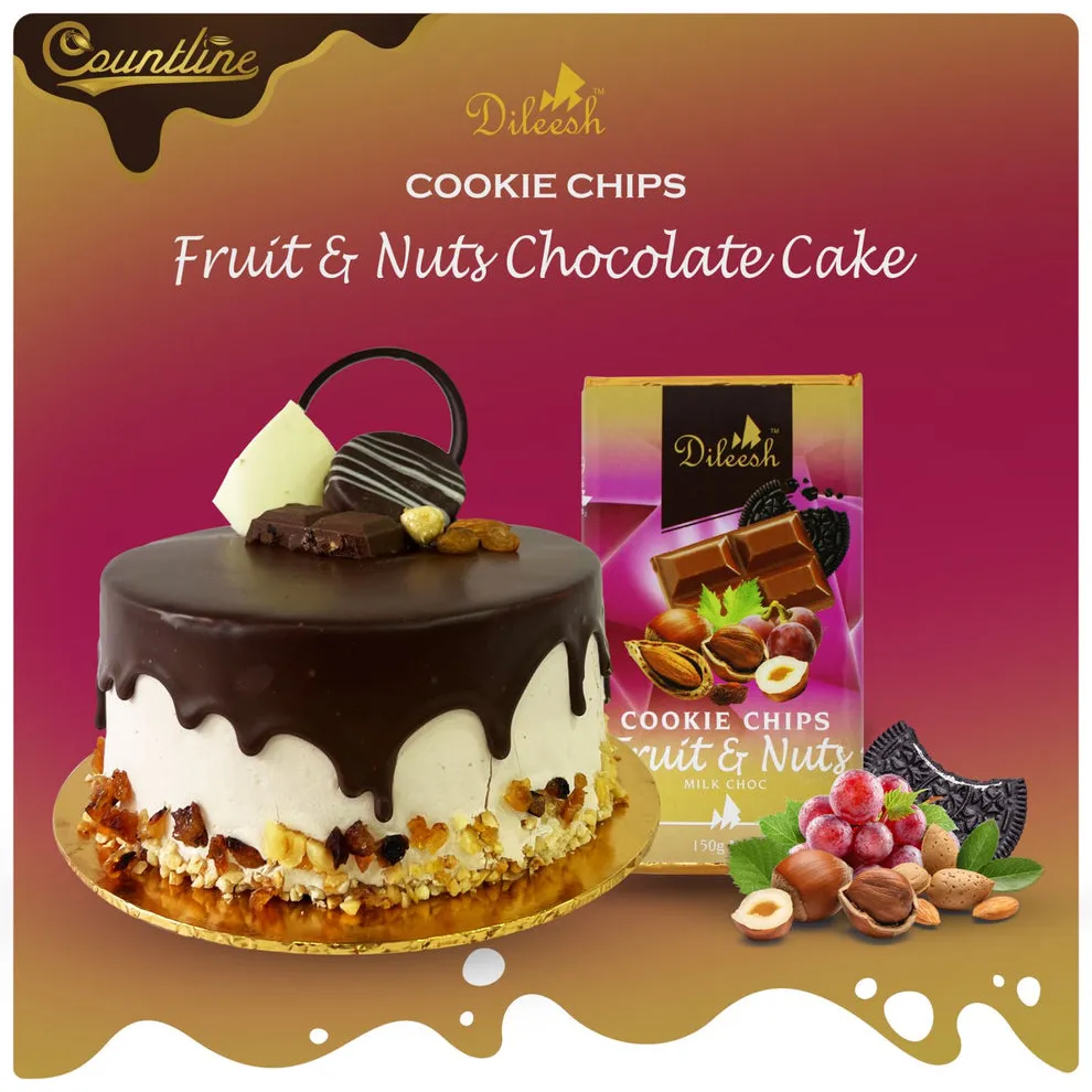 Dileesh Fruit & Nuts Cookie Chips Cake 8"