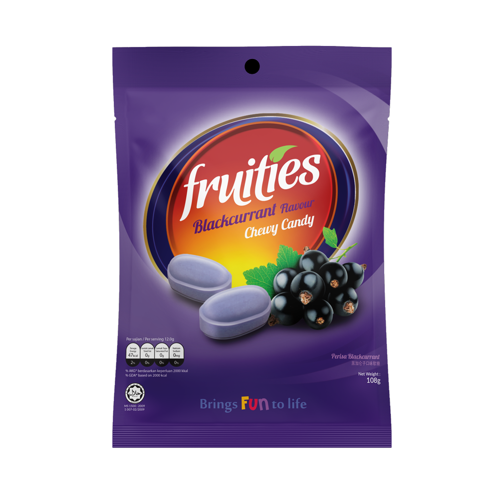 Fruities Blackcurrant Flavour Chewy Candy 120g