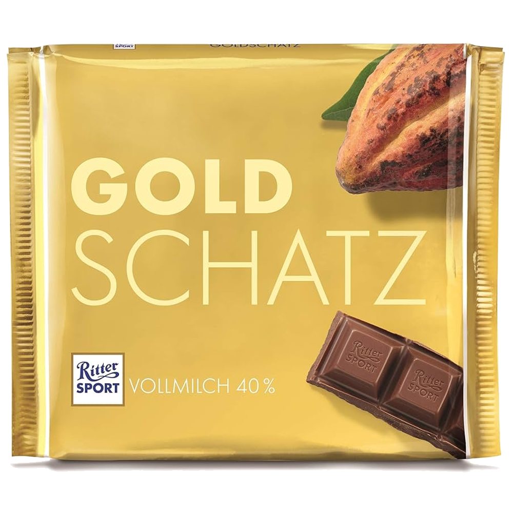 [SCP0372] Ritter Sport Gold Treasure Milk Chocolate (Gold Schatz) 250g