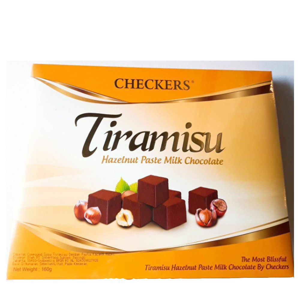 [SCP0699] Checkers Tiramisu Cube Hazelnut Paste 160g-Yellow