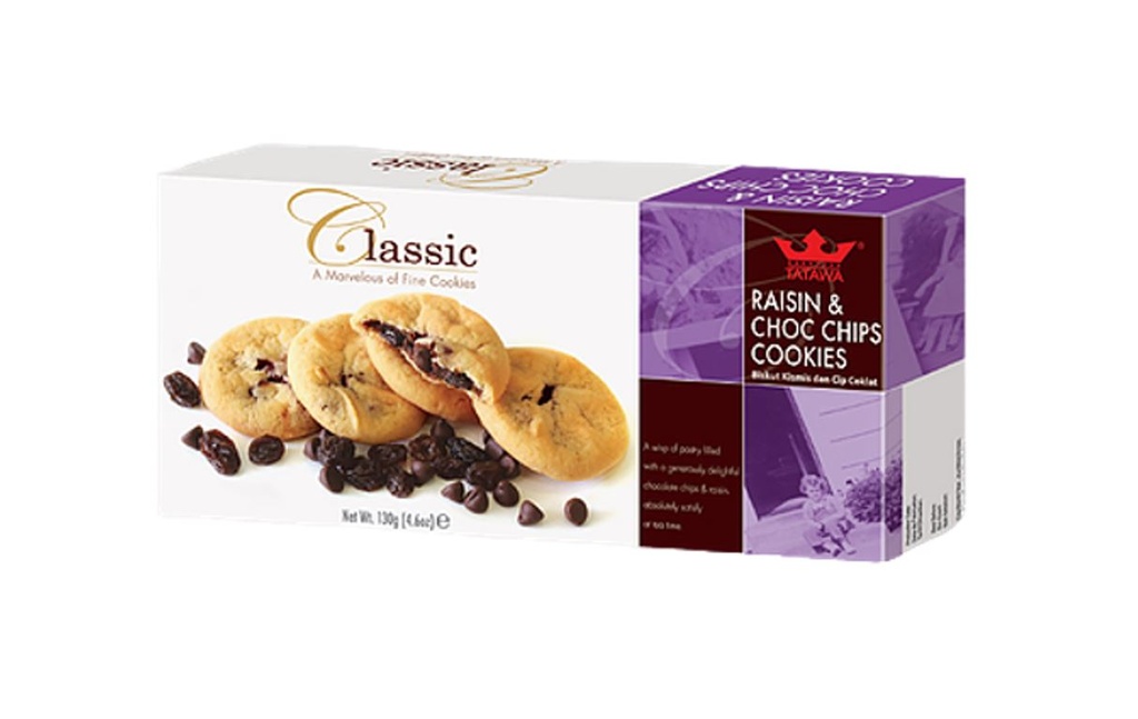 [TAT0013] Tatawa Classic Raisin & Choc Chips Cookies 130g